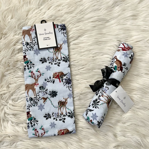 {Vera Bradley} Apron & Kitchen Towel Bundle in Merry Mischief Snow Day - NWT - Picture 2 of 7